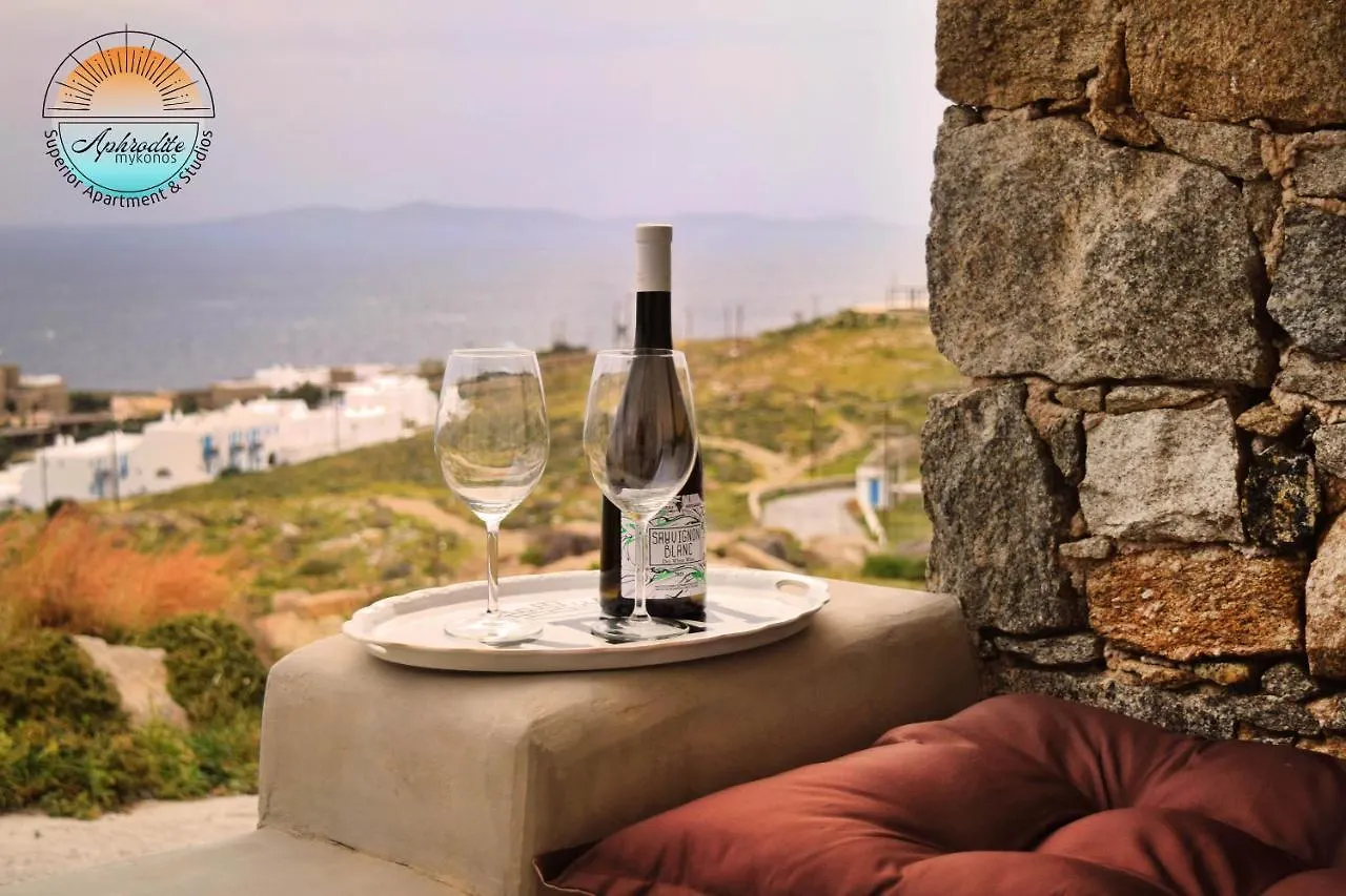 度假居 Mykonos Aphrodite Superior Apartment & Studios With Amazing Sea View 圣斯特凡诺斯